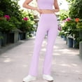 thumbnail image 5 of High Waist Flare Legging Pants with Side Stripes- Large, Purple, 5 of 6