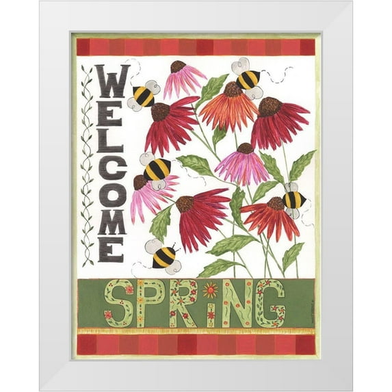 Shamp, Cindy 25x32 White Modern Wood Framed Museum Art Print Titled - Welcome Spring