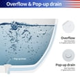 thumbnail image 4 of Rainlex 69" Freestanding Bathtub, Oval Shaped Stone Resin Freestanding Tubs, Solid Surface Matte White Soaking Tub with Overflow and Pop-up Drain RX-S05-69, 4 of 12