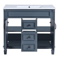 thumbnail image 6 of 36-inch Blue Modern Bathroom Vanity - Durable Ceramic Basin with 1" Edge - Resists Damage, 6 of 6