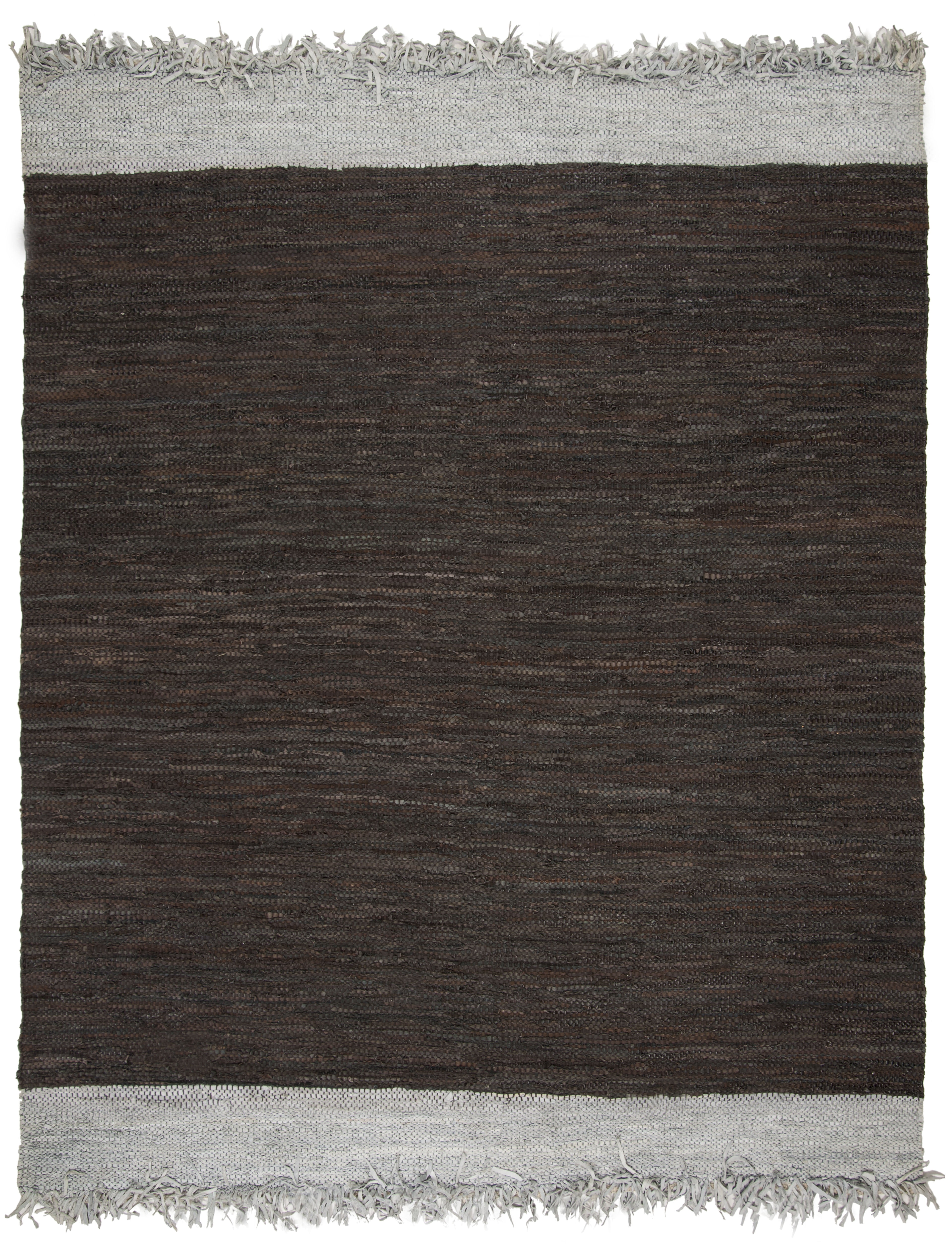 SAFAVIEH Vintage Leather Horatio Solid Area Rug, Light Grey/Dark Brown