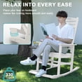 thumbnail image 5 of Easthome Oversized Outdoor Rocking Chair, 2 Pack, Horizontal Design, HDPE All-Weather High Back Porch Rocker, 380 lbs Weight Capacity, White, 5 of 7