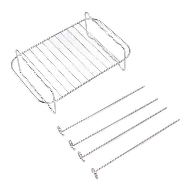 Rejilla para freidora rectangular de acero inoxidable de doble capa, accesorio para freidora de doble cesta NINJA FOOD de 8 cuartos de galón.