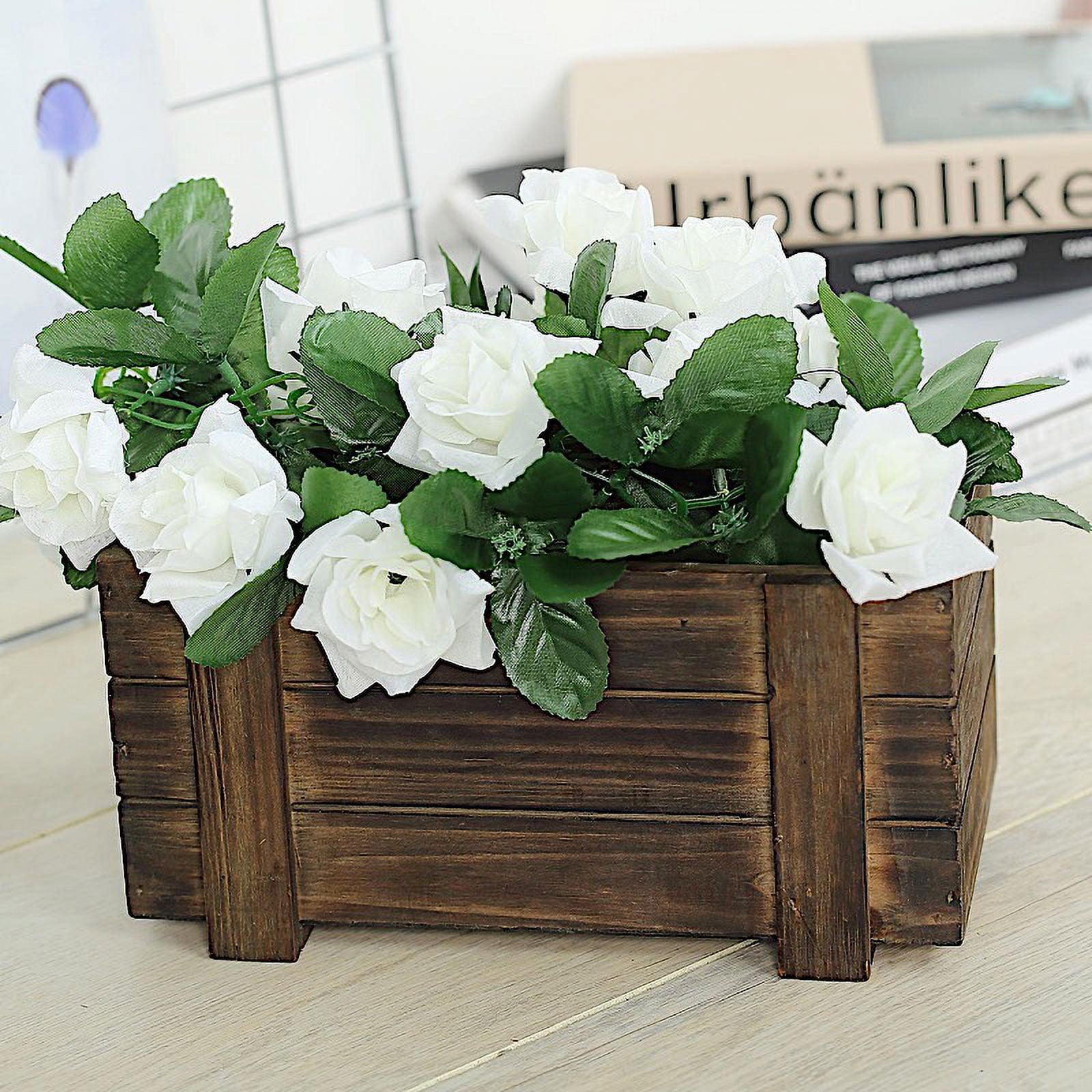 Balsa Circle 2 pcs 5x5-Inch Brown Wood Rustic Square Boxes Planter Holders  Centerpieces - Wedding Party Home Decorations Supplies