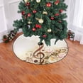 thumbnail image 2 of FMSHPON Music Note Floral Xmas Christmas Tree Skirt Stand Mat for Holiday Party Decoration Indoor Outdoor 48 inches, 2 of 3