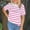Hot Pink, variant on Odbmxy T-Shirts Women Summer Short Sleeve Plus Size Tops for Women Workout Soft Casual Loose Vacation Striped Tops,Red 3XL