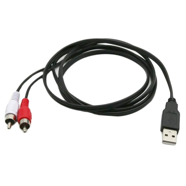 2x USB Portatil 2X RCA Cable Cable AV PC Audio Video Adaptador Auxiliar CUTICAT Conector USB A macho a RCA hembra Walmart en linea