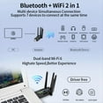 thumbnail image 4 of Adaptador USB AX900 WiFi6 2,4 G+5 GHz, Bluetooth 5.4, Dongle WiFi, 4 Antenas, Receptor de Tarjeta Inalámbrica -MIMO para PC/Portátil., 4 of 5
