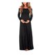 Off Shoulder Maternity Solid Color Maxi Dress Causal Pregancy Dress – image 4 sur 4