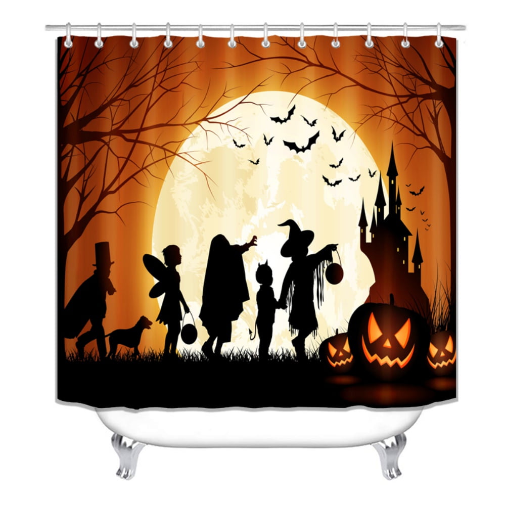 71 Inch x 71 Inch Halloween Shower Curtain Liner Window Curtains