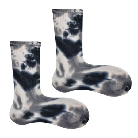 

NUZYZ Fashion Pure Cotton Unisex Tie-Dyed Breathable Skateboard Soft Middle Tube Socks