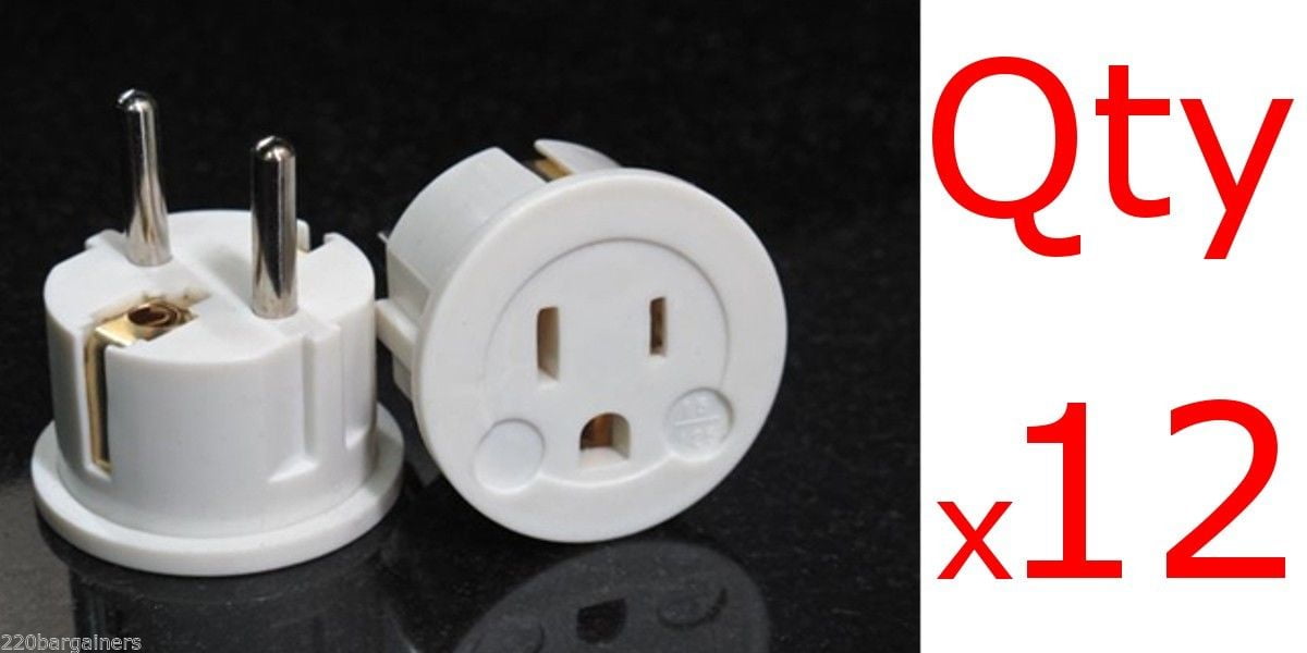 3-Pack USA To Europe/Asia Plug Adapters - Schuko Type For Travel