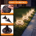 thumbnail image 5 of Ceevoo 8 Pack Solar Ground Lights Outdoor Waterproof, 8 LED Solar Powered in-Ground Disk Lights for Landscape Garden Walkway Pathway Yard Deck Lawn Patio, Warm White, 5 of 6