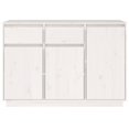thumbnail image 3 of vidaXL Sideboard White 110x34x75 cm Solid Wood Pine, 3 of 5