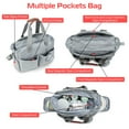 thumbnail image 3 of Breast Pump Bag Moclever Diaper Tote Bag with Detachable Shoulder Strap Side Pocket Free Bibs Compatible with Spectra S1 S2 Medela Light Grey, 3 of 12