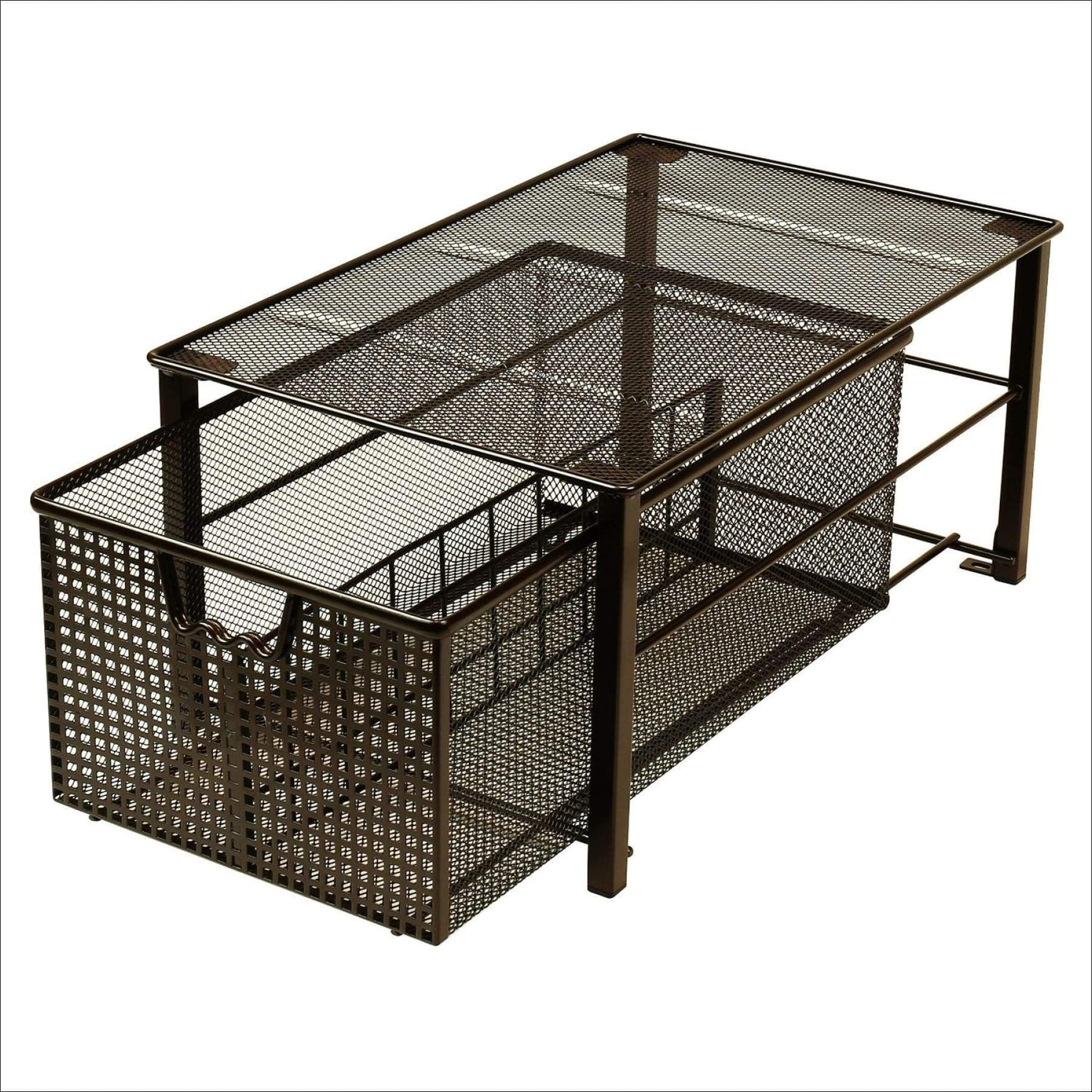 DecoBros Mesh Basket Organizer, Bronze (Large 10 x 15.8 x 7.5