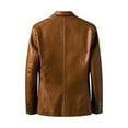 thumbnail image 6 of Men's Leather Jacket with Suit Collar, Casual Leather Coat Wine XXXXL, 6 of 8