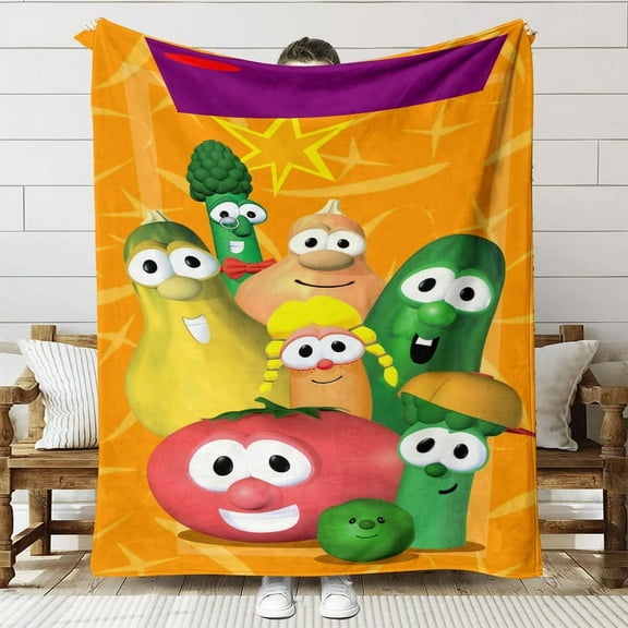 Veggietales Throw Blanket Gifts for Fans Lover Girls Boys Women Present Hoodie Him Bed 60"x80"