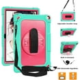 thumbnail image 4 of FIEWESEY For Walmart Onn 10.1 Tablet Case 2022 For Walmart Onn 10.1 Gen 3 Model 100071485 Tab Case Shockproof Kids Friendly Armor Case Kickstand Shoulder Hand Strap Protective Shell - Green+Pink, 4 of 6