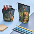thumbnail image 5 of Lsque Peaceful Deer Lily Pond Pattern Telescopic Pencil Bag Pen Holder Stationery Case, Stand-up Retractable Transformer Bag Organizer, 5 of 6