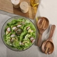 thumbnail image 3 of Gibson Elite Wildgreens Large Glass Salad Bowl Set with Acacia Wood Base and Acacia Serving Utensils, 3 of 13