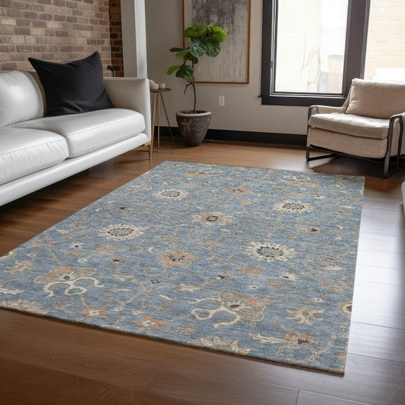 Addison Rugs Chantille Indoor/Outdoor Traditional Global Denim Washable Rectangle Rug, 8' x 10'