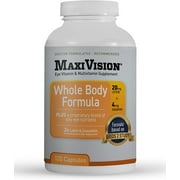 MaxiVision AREDS 2 Whole Body Formula - AREDS 2 Eye Vitamins w/Lutein and Zeaxanthin - for Macular Support - Eye Supplements for Eye Strain - 120 Capsules Count, 1 Bottle