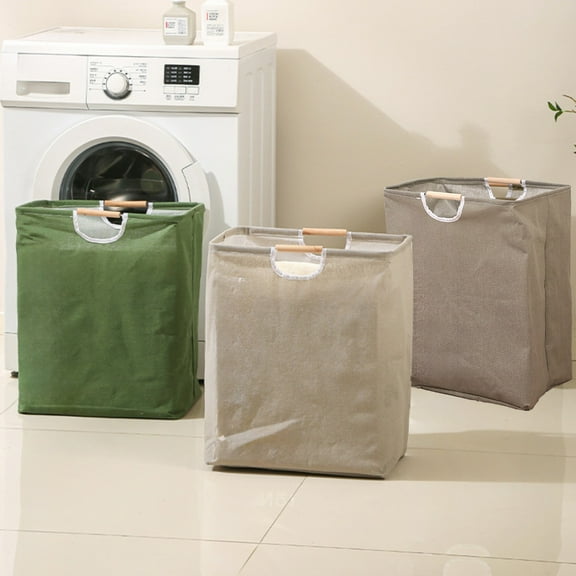 Jpxdew Foldable Laundry Hamper,Canvas Fabric Basket,Waterproof Storage Organizer,for Clothes,Bathroom,Bedroom