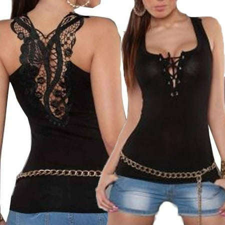 Halti Halter - Women Bandage Tank Top Summer Sexy Lace Halter Top Fashion Sleeveless Camisole Veste Halter Top
