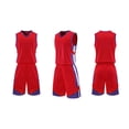 thumbnail image 1 of RKSTN Soccer Maillot Enfants Sans Manches Col Rond Chandail de Soccer avec Shorts Ensemble d'Uniforme d'Entraînement 2 Pcs Ensemble de Maillot de Soccer (Rouge, TP) Unisexe, 1 of 5