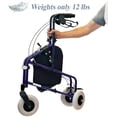 thumbnail image 2 of Freedom Lightweight Retractable 3 Wheel Walker with Balloon Tires, Rollator Walker for Seniors with Height Adjustable Handles with Loop Locking Brakes (Blue), 2 of 6