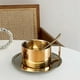 thumbnail image 3 of Tazas de Acero inoxidable perfecl doble pared con Platillo Taza de espresso 200ml dorado, 3 of 8