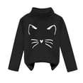 thumbnail image 2 of Toddler Girl's Long Sleeve Crew Neck Tops High Collar Print Unisex Pullover Sweatshirt Size 3-4T ,Black, 2 of 3