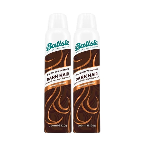 Batiste Dry Shampoo, Dark Hair, Refresh Hair and Absorb Oil Between Washes, Waterless Shampoo for Added Hair Texture and Body, 6.73 OZ Dry Shampoo Bottle, Pack of 2