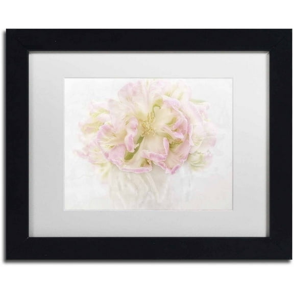 Trademark Fine Art 'Pink Parrot Tulips Bouquet' Canvas Art by Cora Niele, White Matte, Black Frame