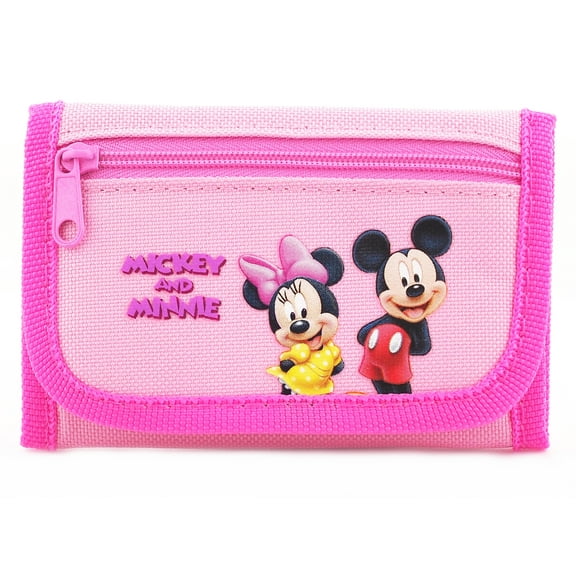 Disney Mickey Mouse & Minnie Kids Tri-Fold Wallet Coin Purse