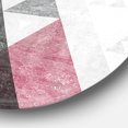 thumbnail image 2 of Designart 'Pink Geometric Mod Triangles II' Art mural géométrique en métal cercle, 2 of 3
