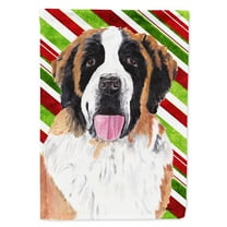 Saint Bernard Candy Cane Holiday Christmas Garden Flag