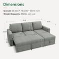 thumbnail image 2 of HONBAY 79" Reversible 3 Seat Compact L Shaped Sectional Sleeper Sofa with Pull Out Bed and Storage, Gray Double Colored Velvet, 2 of 9