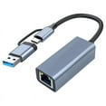 thumbnail image 1 of USB 3.0 to Ethernet Adapter with USB C to RJ45 Gigabit LAN 1000 Mbps Wired Network, Network Adapter, for ,1 x Adapter, 1 of 7