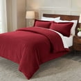 thumbnail image 3 of Superior Cotton Flannel Solid Duvet Cover Set, Full/Queen, Burgundy, 3 of 10