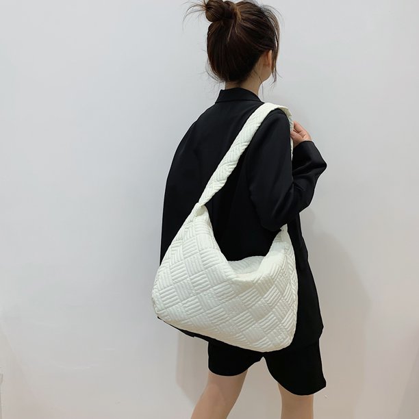 Bolso acolchado de moda para mujer, de nailon, de gran capacidad, para axilas