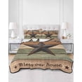 thumbnail image 3 of Quilts Twin Size, Sage Green Brown Texas Star Soft Comforter Bedding Set for Bed, Retro Country Star Farmhouse Wooden Lightweight Quilted Bedspread with Pillow Cover(2 Pieces), 68x86 Inch, 3 of 6