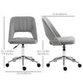 thumbnail image 2 of Grey Velvet Swivel Office Chair | Mid-Back Computer Desk Chair with Adjustable Height & Breathable Design for Home Office & Living Room - 19.3" x 23.6", 2 of 7