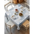thumbnail image 6 of Blue Grey Coastal Table Cloth, Sea Turtle Nautical Coral Summer Beach Waterproof Tablecloth for Square Tables, Reusable Washable Fabric Table Cover for Restaurant Kitchen Dining Tables 60"x60", 6 of 6