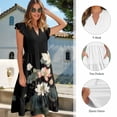 thumbnail image 6 of Garronmavis Lotus Flower Couple Matching Outfit Womens Short Sleeve Dress Flowy Hawaiian Elegant Party Dresses Size M and Mens Button Down Shirt Fashion Beach Shirts, 6 of 7