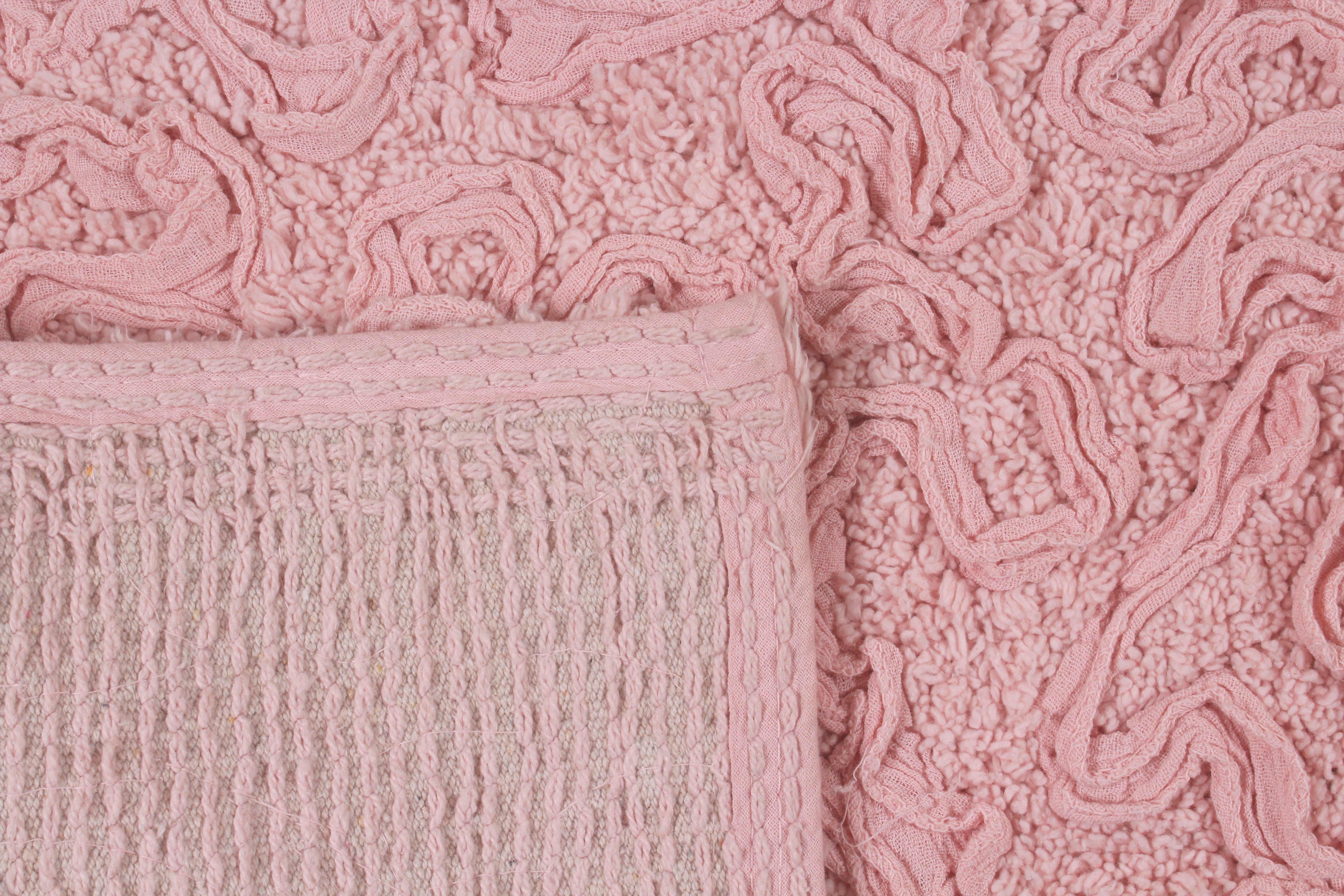 Home Weavers Bell Flower Collection Bathroom Rug 100% Cotton Tufted Bath Rugs, Soft Absorbent Bath Rugs, Non-Slip Bath Mats, Machine Washable, Bath Mats for Bathroom Floor, 24"x40" Rectangle, Pink