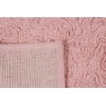 thumbnail image 3 of Home Weavers Bell Flower Collection 100% Cotton Non-Slip Bathroom Rug Set Machine Washable Toilet Lid Cover, Bath Rug, Bathroom Rug, U Shaped Contour, Pink Color 4 Piece Bath rug set, 3 of 5
