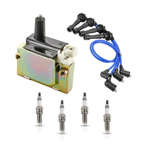 ISA Ignition Coil & Spark Plug Wire Set & 4 Platinum Spark Plug For 1994-1997 Acura Integra 1.8L Replacement for UF89 8041 RCHE82 4503
