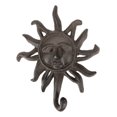 thumbnail image 4 of Pack Of 2 Cast Iron Western Rustic Belenos Sun God Shaped Wall Coat Hooks Decor, 4 of 7